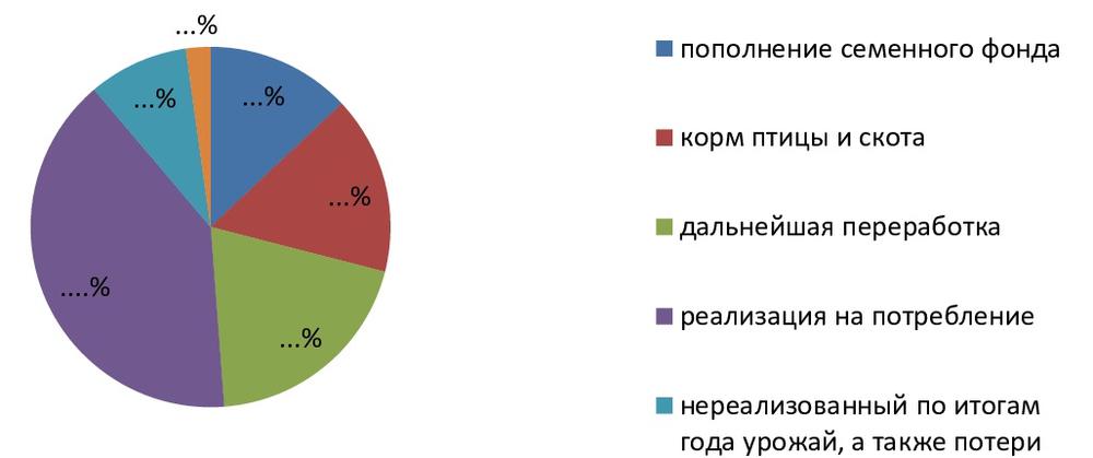 Структура использования картофеля в России, %